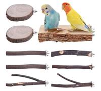 WANDGU Perchoirs naturels pour oiseaux : perchoir à oiseaux en bois, accessoires de cage à oiseaux debout, perchoir, perchoir, perruche, accessoires pour perruches, jouets pour oiseaux balançoire pour