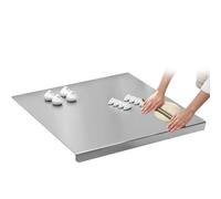 WANDGU Planche à découper en acier inoxydable de 40 x 30 cm : planche à découper antidérapante avec bord, plan de travail en acier inoxydable, planche à découper pour la cuisson, pétrir, couper et