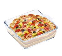 WANDGU Plat à lasagne, gâteau, micro-ondes et four, adapté au congélateur, résistant aux hautes et basses températures, 19,5 x 16,5 x 4,6 cm