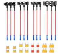 WANDGU Porte Fusible Adaptateur: Lot de 12 Add-A-Circuit Fusible Tap Adaptateur avec ATO, Mini, Micro 2 et LP-Mini Lame Fusibles, Porte Fusible Voiture Adaptateur pour Auto, Moto, Camion