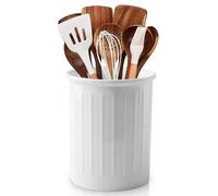 WANDGU Porte-ustensiles de cuisine en céramique : 13,4 x 9,8 cm Porte-ustensiles de cuisine en porcelaine Surface émaillée brillante, récipient pour ustensiles de cuisine pour organiser les tiroirs et