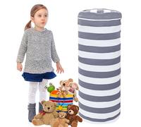 WANDGU Pouf Multifonctionnel Enfant : Sac De Rangement pour Jouets en Toile, Pouf De Rangement pour Peluches