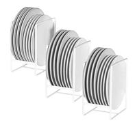 WANDGU Range Assiette Pack de 3 Rangement Assiettes Placard, Rangement Assiette, Egouttoir Vaisselle pour Placard de Cuisine, Assiettes de Rangement, Plan de Travail et Placard