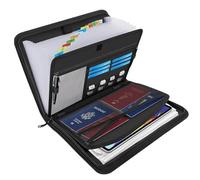 WANDGU Sac à Documents Ignifuge avec 13 Compartiments : Porte-Documents A4, Organiseur de Documents Portable avec poignée et étiquettes, Porte-Documents A4 étanche