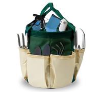 WANDGU Sac à outils de jardin de 20 cm : sac de jardin pliable pour outils de jardin, avec 6 poches extérieures et tissu Oxford, panier de rangement pliable pour jardin, camping, salle de bain