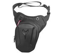 WANDGU Sac Banane et Jambe 2 en 1, Rigide Imperméable avec Ceinture Réglable pour Moto, Équitation, Randonnée - Noir