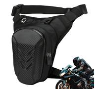WANDGU Sac de jambe de moto : sac banane moto hommes femmes, sac de cuisse moto, sac banane moto, sac de jambe pour la randonnée, l'équitation, la pêche (noir), Noir , 0