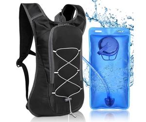 WANDGU sac d'hydratation avec poche d'2 l - Sac à dos de vélo : ultra léger, étanche, réfléchissant pour la course