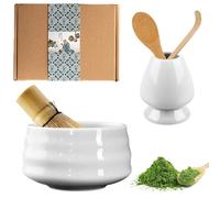 WANDGU Set à thé matcha manuel avec fouet à matcha, avec 2 cuillères à matcha, support fouet, récipient à poudre pour matcha, kit de cérémonie du thé pour la cérémonie du matcha (5 pièces)