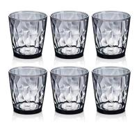 WANDGU Set de Verres Incassables pour Camping 6 Pièces Verres en Acrylique Empilables avec Texture de Nids d'Abeilles pour Pique-Nique, Fête au Jardin et Activités en Plein Air