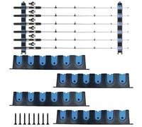 WANDGU Support mural pour canne à pêche, 2 paires de supports de canne à pêche, support de tringle à 6 cannes, support de plafond pour cannes à pêche, équipement de pêche comme cadeau pour homme