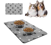 WANDGU Tapis Gamelle Chien: 60 x 40 cm Tapis De Nourriture pour Chien, Tapis Gamelle Chat Absorbant, Tapis Antidérapant de Gamelle pour éviter Que l'eau ou la Nourriture ne se Renverse