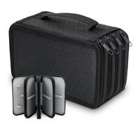 WANDGU Trousse à crayons grande capacité : trousse à crayons 4 compartiments étui stationnaire porte-crayons de couleur, trousse Oxford avec 72 emplacements, trousse d'école avec fermeture éclair pour