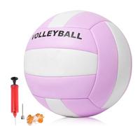 WANDGU Volleyball Beachvolleyball : Soft Touch Beach Volleyball avec pompe à main, étanche, taille officielle 5 pour l'intérieur et l'extérieur pour la plage et le jardin