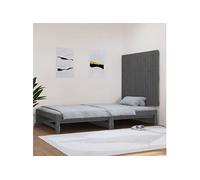 Wandhoofdbord 108x3x90 cm massief grenenhout grijs824875