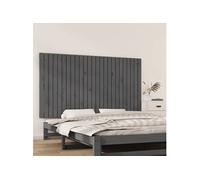 Wandhoofdbord 159,5x3x90 cm massief grenenhout grijs824900