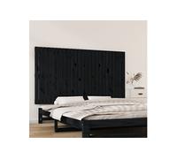 Wandhoofdbord 159,5x3x90 cm massief grenenhout zwart824902
