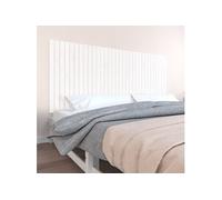 Vidaxl Tête De Lit Murale Blanc 204x3x90 Cm Bois Massif De Pin Blanc