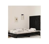 Wandhoofdbord 95,5x3x90 cm massief grenenhout zwart824887