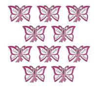 WANDIC 10 PCS Octobre Rose Broches, Pin's Octobre Ruban Rose de en Forme de Papillon Sensibilisation au Cancer du Sein avec des Lettres Anglaises, pour Femme Accessoires Décorations