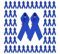 WANDIC 100 Épingles à Ruban Bleu Pins, Épingles de Sensibilisation Au Cancer du Colon et de La Prostate, Broche en Polyester Design Texturé, pour Les Événements Sociaux,Organisations Caritatives
