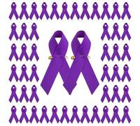 WANDIC 100 Épingles à Ruban Violet, Épingles Pins pour La Maladie d'Alzheimer, Broche pour La Sensibilisation à La Violence Domestique, Motifs Texturés pour Les Événements Publics