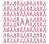 WANDIC 100 PCS Octobre Rose Broche, Pins Octobre Rose Épingles à Ruban en Métal Argent Dos Cancer du Sein Épinglettes Hope Émail Bijoux pour Les Activités Caritatives