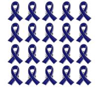 WANDIC 20 PCS Novembre Broches Bleu Foncé, Pins Bleu de Sensibilisation Au Cancer du Côlon et de la Prostate Movember Décoration Épingles Badges en Métal, pour La Sensibilisation et l'espoir