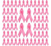 WANDIC 200 PCS Octobre Rose Broche Pin's, Épingles en Polyester Octobre Rose Ruban pour Sensibilisation au Cancer du Sein Accessoires de Décoration avec Épingle à Nourrice pour Femme