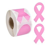 WANDIC 250 PCS Octobre Rose Autocollants en Ruban Rose Etiquette Stickers Cancer du Sein Accessoires Décoratifs pour la Lettre de Cadeau de l'événement (1 Rouleau)