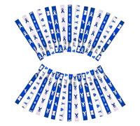WANDIC 30 PCS Novembre Bleu Bracelet Réglables en Polyester Bracelet Ruban pour Le Cancer de la Prostate Cancer du Côlon Sensibilisation 5 Styles, pour Décoration Activité Caritative