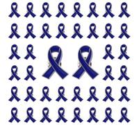 WANDIC 50 PCS Novembre Bleu Pins, Ruban Bleu Foncé Broches en Métal de Sensibilisation au Cancer du Côlon et de la Prostate Épingles pour Movember Accessoire Decoration Activités Sociales