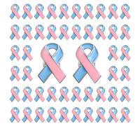 WANDIC 50 Pièces Broche Octobre Rose et Bleu, Pins Ruban Rose Métal Cancer du Sein Decoration Accessoires Chez Hommes Défectueuse Syndrome de Mort Subite du Nourrisson, pour Femmes Événements Publics