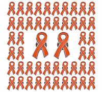 WANDIC Broche Ruban Orange, 50 pièces Broches de Ruban Orange Sensibilisation à la Leucémie Broches de Sensibilisation au Cancer du Rein pour la Décoration D'Événements Publics