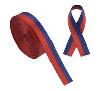WANDIC CHD Awareness Ruban de satin de sensibilisation aux maladies cardiaques congénitales pour fabrication de broches Rouge et bleu 18 m