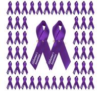 WANDIC Lot de 100 Broches de Sensibilisation à la maladie d'Alzheimer avec Ruban Violet avec épingles à nourrice pour fête, événement, décoration de vêtements
