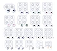 WANDIC Lot de 18 moules en silicone transparent pour yeux de poupée, tailles différentes pour loisirs créatifs