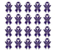 WANDIC Lot de 20 broches en forme de ruban violet pour sensibilisation à la maladie d'Alzheimer - Broche en forme de papillon en diamant pour funérailles, deuil, deuil, souvenir