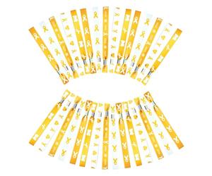 WANDIC Lot de 30 bracelets en ruban doré, 5 styles en polyester, réglables sur un seul côté, pour la sensibilisation au cancer de l'enfance pour les collectes de fonds
