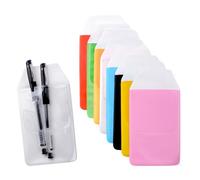 WANDIC Lot de 32 Pochettes de Protection en Plastique étanche pour Badge, Badge, Carte d'identité, école, hôpital, Bureau - 8 Couleurs