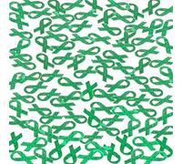 WANDIC Lot de 400 confettis verts en forme de ruban à paillettes pour la sensibilisation au cancer du foie, à la santé mentale, au cancer du canal biliaire