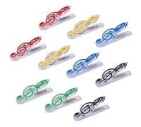 WANDIC Lot de 5 Pinces en Forme de Notes de Musique en Plastique Transparent pour Pages et partitions (Noir 1) (Mixed Color 1, 10 pcs)