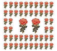 WANDIC Lot de 50 broches commémoratives, rose éternelle dans nos cœurs, pour funérailles, deuil chrétien, célébration de la vie