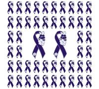WANDIC Lot de 50 broches en forme de ruban violet pour sensibilisation à la maladie d'Alzheimer - Pour funérailles, deuil, deuil, souvenir