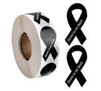 WANDIC Lot de 500 autocollants de sensibilisation en forme de ruban noir « Forever in Our Hearts » pour la sensibilisation au mélanome, au cancer de la peau, aux troubles du sommeil