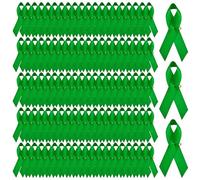 WANDIC Lot de 500 Broches en Ruban de Satin Vert pour Sensibilisation au Cancer du Foie et de l'environnement - 7,5 cm, Polyester