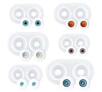 WANDIC Lot de 6 moules en silicone pour yeux de poupée, en forme de dôme en forme de globe oculaire en résine, moule en silicone transparent pour loisirs créatifs