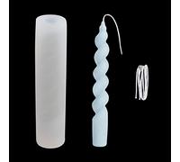 WANDIC Moule à Bougie en Silicone, 1 Moule en Silicone avec mèche de Bougie, Moule à Bougie Pilier en Spirale pour la Fabrication de Bougies, Noël, dîner, Saint-Valentin, décoration de la Maison