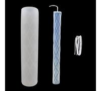 WANDIC Moule à bougie en silicone, 1 pièce en silicone avec mèche de bougie, moule à bougie en forme de colonne en forme de losange pour la fabrication de bougies de Noël Saint-Valentin décoration