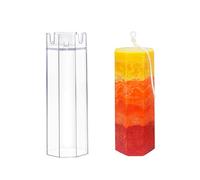 WANDIC Moule à bougie octogonale, en plastique transparent, 1 pièce, moules faits à la main pour bougies, dîners de mariage